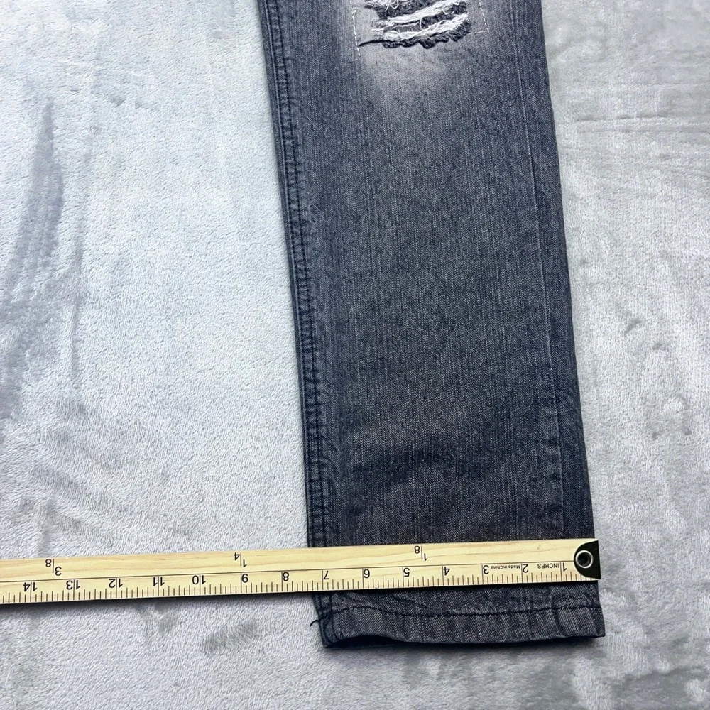 Southpole Distressed Denim Jeans Men's Sz 34 Black Gray‎ Ripped Grunge Western